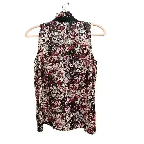 The Limited Floral Ruffle Tie Neck Blouse,  Small,   EUC - Picture 3 of 5